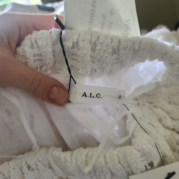 A.L.C. Off-The-Shoulder White Crochet Cheyenne Top - Picture 5 of 7